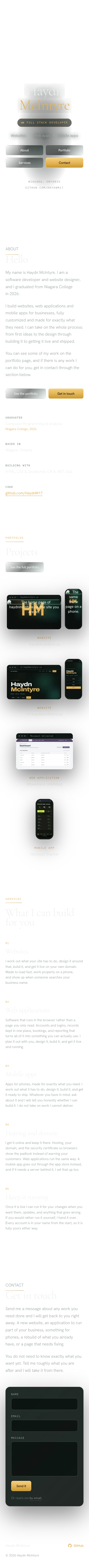 The same home page on a phone.